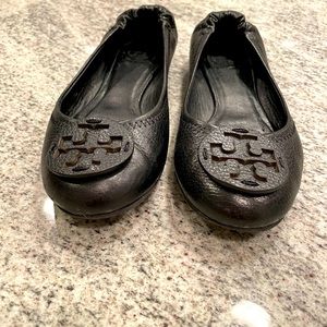 Tory Burch Minnie Travel Black Leather ballet flat